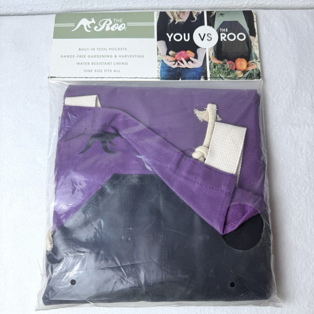 New The Roo Gardening Apron Purple Water-Resistant Harvesting Pouch Pockets